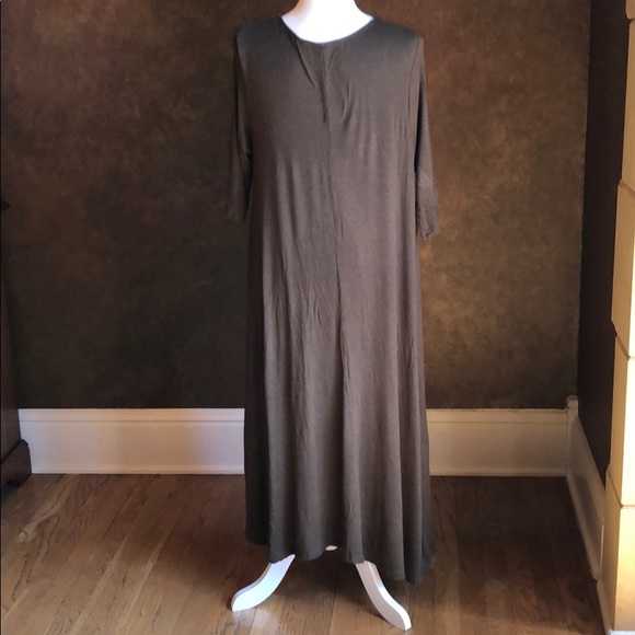 Olive Green T-Shirt Dress - Picture 4 of 5